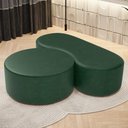Ver imagem 2 de Kit Puff Redondo Lola e Puff Recamier Orgânico Orbit W01 Couríssimo Verde - Lyam Decor
