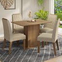 Ver imagem 1 de Conjunto Sala de Jantar Tampo de Madeira 4 Cadeiras Rustic/Imperial Romã Madesa