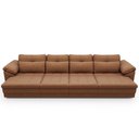 Ver imagem 4 de Sofá Retrátil para Sala de Estar 6 Lugares 414cm Riza S03 Couro Soft Mel - Lyam Decor