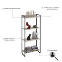 Ver imagem 4 de Estante Multiuso 4 Prateleiras 60CMX146CM Dynamica Branco/Snow