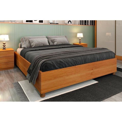 Cama de Casal Queen Mônaco Cinamomo - Tcil Móveis