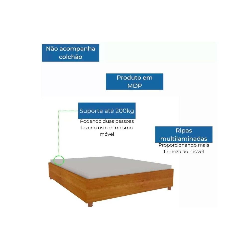 Cama de Casal Queen Mônaco Cinamomo - Tcil Móveis - 3