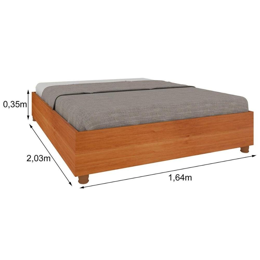 Cama de Casal Queen Mônaco Cinamomo - Tcil Móveis - 2