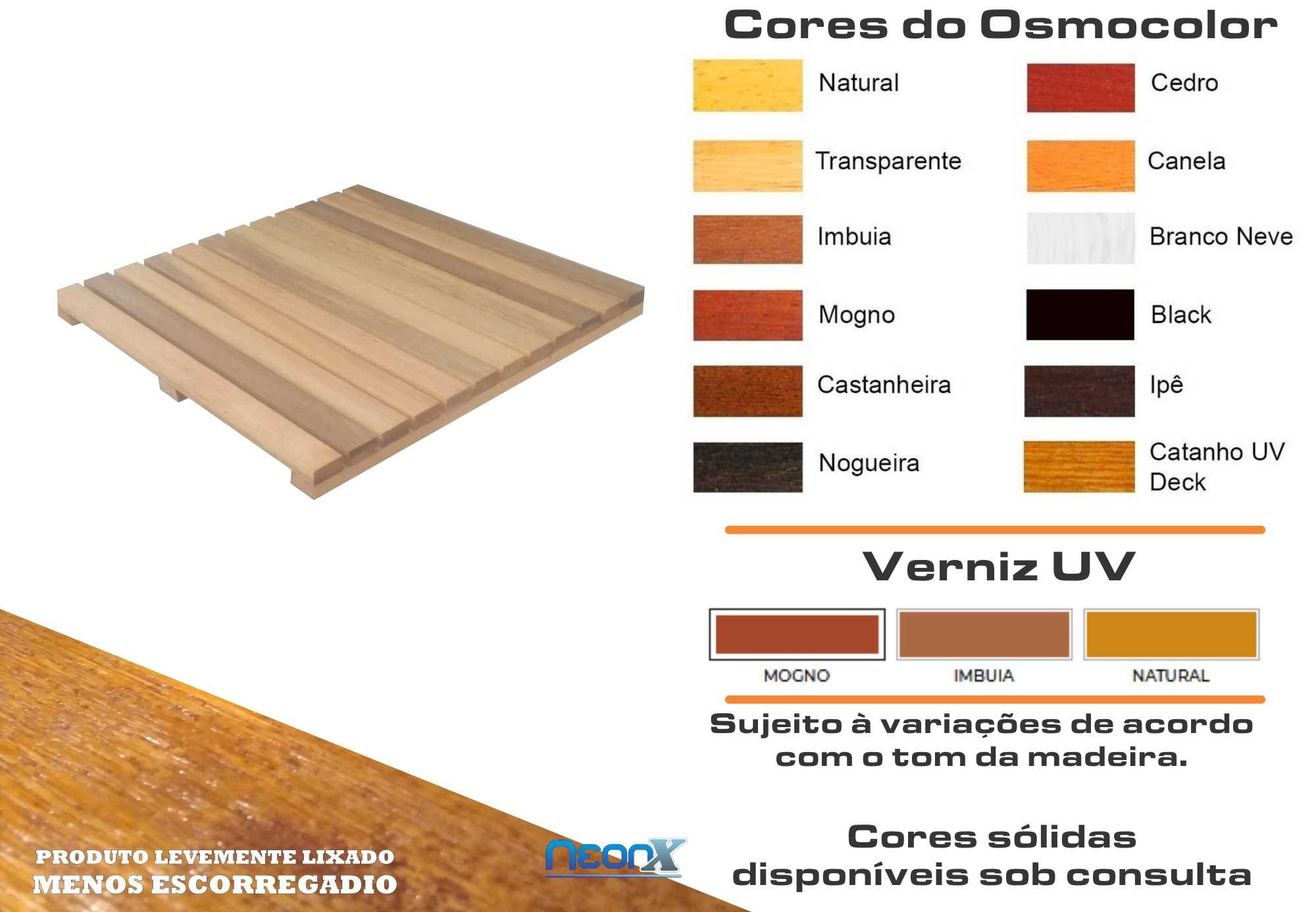 Deck De Madeira Modular 57x60 cm NeonX Com Pintura Osmocolor Mogno Semi Trans - 2