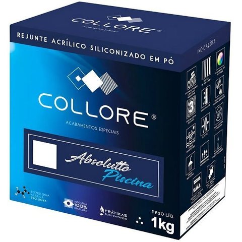 Rejunte Acrilico Siliconizado Piscina Collore 1kg Branco Neve