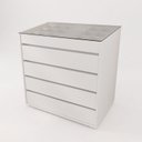 Ver imagem 3 de Cômoda 5 Gavetas com Organizador Tampo Vidro Belize Branco
