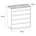 Ver imagem 4 de Cômoda 5 Gavetas com Organizador Tampo Vidro Belize Branco