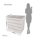 Ver imagem 4 de Cômoda 5 Gavetas com Organizador Tampo Vidro Belize Branco