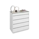 Ver imagem 7 de Cômoda 5 Gavetas com Organizador Tampo Vidro Belize Branco