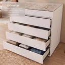 Ver imagem 7 de Cômoda 5 Gavetas com Organizador Tampo Vidro Belize Branco
