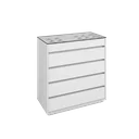 Ver imagem 3 de Cômoda 5 Gavetas com Organizador Tampo Vidro Belize Branco