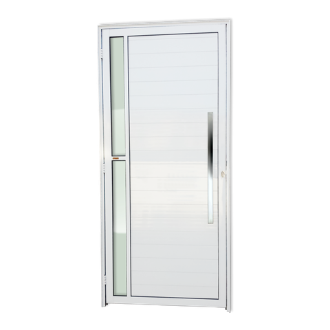 Porta Alumínio Lambril Visione c/Puxador D.Branco 90 Brimak