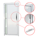 Ver imagem 2 de Porta Alumínio Lambril Visione c/Puxador D.Branco 90 Brimak