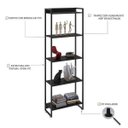 Ver imagem 4 de Estante Multiuso 5 Prateleiras 60CMX187CM Dynamica Preto/Ônix