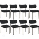 Ver imagem 1 de Kit 08 Cadeiras Estofadas para Sala de Jantar Melina Base Arena L02 Bouclê Preto - Lyam Decor