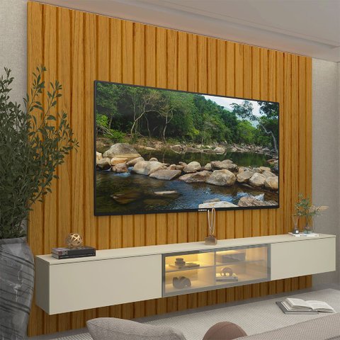 Home para TV 230 Majestade Luminare LED Naturale Off White - Gelius