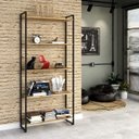 Ver imagem 1 de Estante Multiuso 5 Prateleiras 80CMX187CM Dynamica Marrom/Carvalho