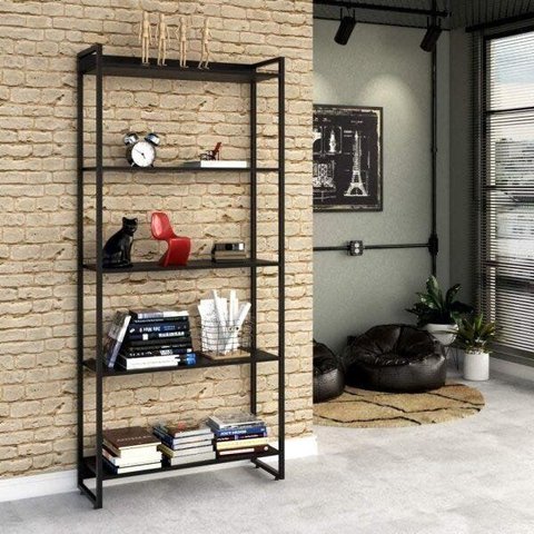 Estante Multiuso 5 Prateleiras 80CMX187CM Dynamica Preto/Ônix