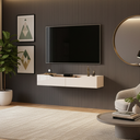 Ver imagem 2 de Rack Suspenso para Painel ou Tv até 55 Polegadas 1,36m 2 Gavetas Efraín Off White