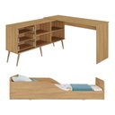 Ver imagem 2 de Kit Cama Infantil Montessoriana com Escrivaninha e Colchão Incluso Aura Multimóveis MP4822