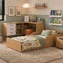 Ver imagem 6 de Kit Cama Infantil Montessoriana com Escrivaninha e Colchão Incluso Aura Multimóveis MP4822