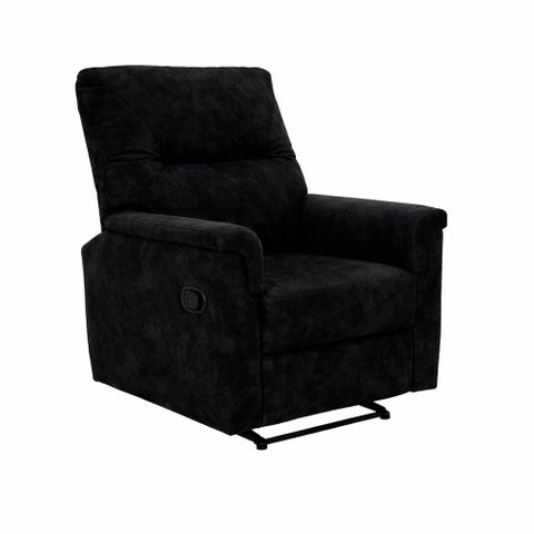 Poltrona Ravena Reclinável Veludo Preto - Sallar Home
