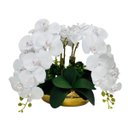 Ver imagem 1 de Arranjo e Vaso Espelhado 4 Flor Orquídeas Artificial Dourado