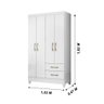 Guarda Roupa Solteiro 4 portas 2 gavetas Branco Chile - Moval - 2
