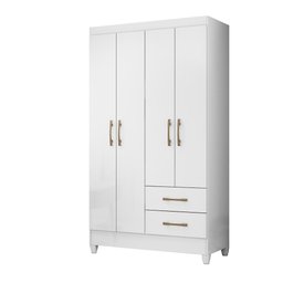 Guarda Roupa Solteiro 4 portas 2 gavetas Branco Chile - Moval - 7