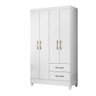 Guarda Roupa Solteiro 4 portas 2 gavetas Branco Chile - Moval - 7