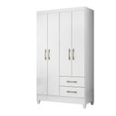 Ver imagem 7 de Guarda Roupa Solteiro 4 portas 2 gavetas Branco Chile - Moval
