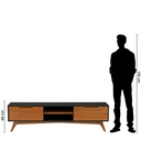Ver imagem 5 de Rack para TV até 65 Polegadas 100% MDF 185cm Pés em Madeira Maciça 2 Gavetas Club Preto