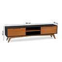 Ver imagem 3 de Rack para TV até 65 Polegadas 100% MDF 185cm Pés em Madeira Maciça 2 Gavetas Club Preto