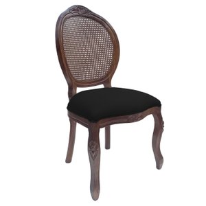 Cadeira Medalhão Madeira Entalhada com Tela Telinha Palhinha Poltrona Natural Provençal Indiana Deco