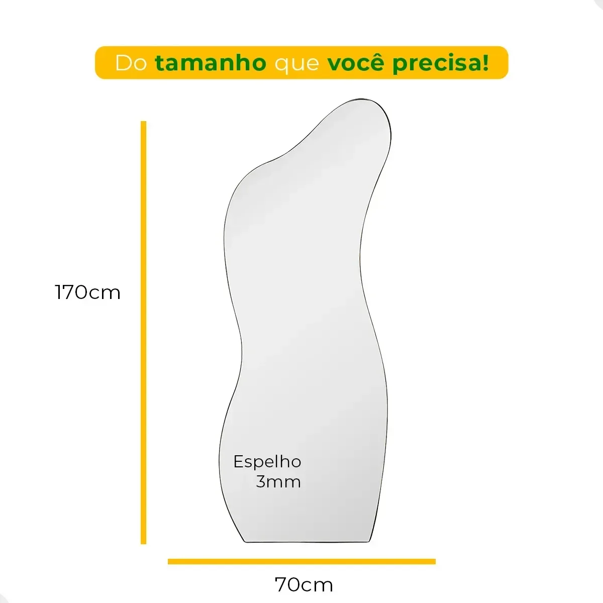Ver imagem 6 de Espelho Decorativo Orgânico Led Frio 170x70 de Parede Curves para Sala Quarto Banheiro Escritório
