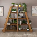 Ver mais imagens de Estante de Livros 82CMX134CM Escada Multiuso 5 Prateleiras Marrom Artany