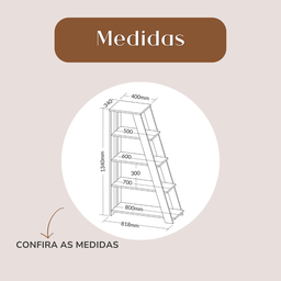 Estante Escada Multiuso para Livros 5 Prateleiras 134cmx82cm - 15