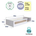 Ver imagem 5 de Cama Infantil Solteiro Montessoriana de Chão Afetto com Grades de Proteção Completa Móveis