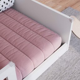 Cama de Chão Solteiro S/colchão C/protetor de Quinas em Silicone Affetto Aft015 Completa Móveis - 6