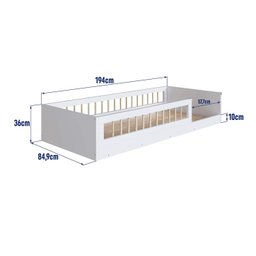 Cama de Chão Solteiro S/colchão C/protetor de Quinas em Silicone Affetto Aft015 Completa Móveis - 3