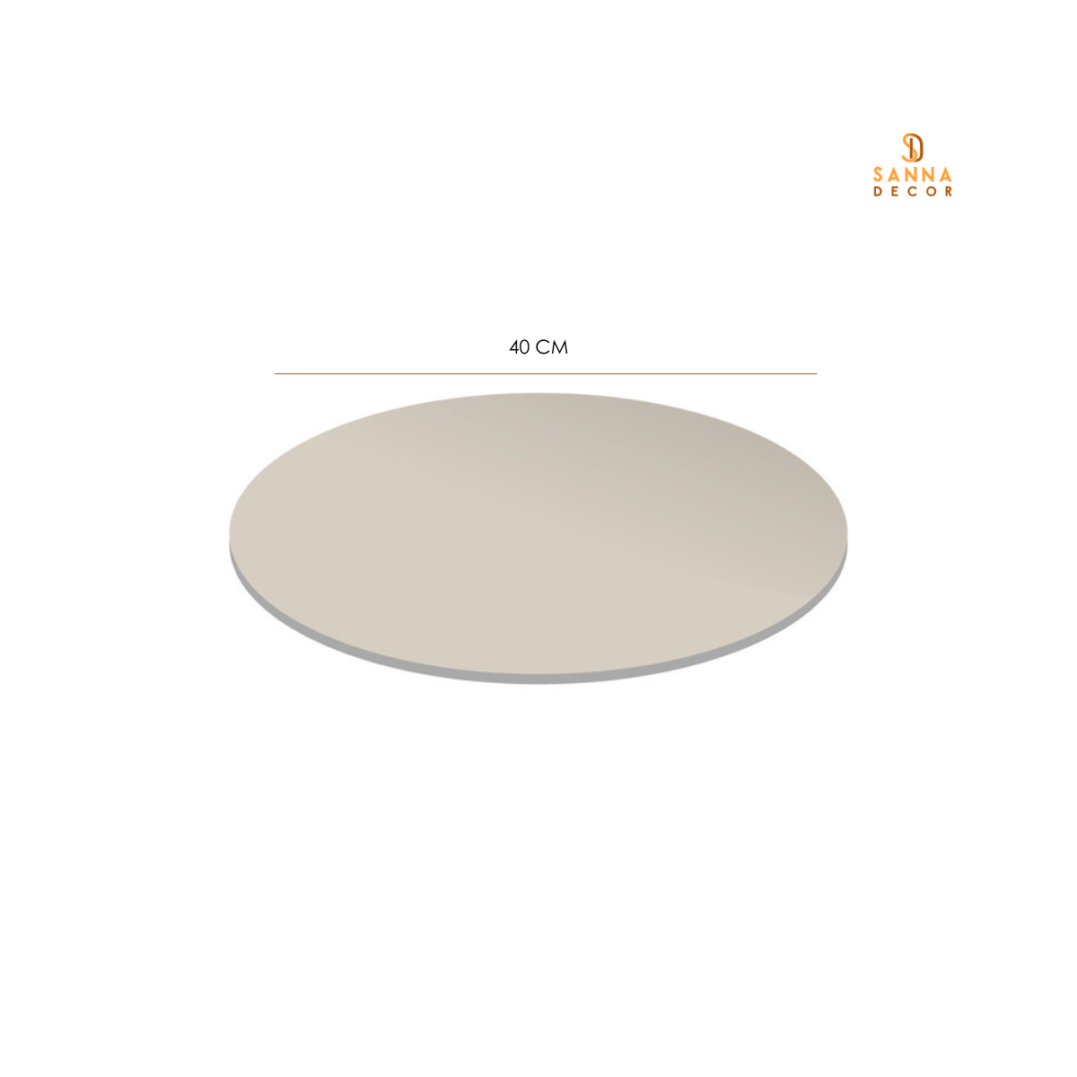 Bandeja Giratória Centro de Mesa Madeira 40 Cm Off White - 7