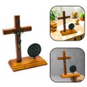 Ver imagem 7 de Crucifixo de Mesa com Medalha de São Bento 20 Cm