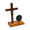 Ver imagem 4 de Crucifixo de Mesa com Medalha de São Bento 20 Cm
