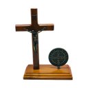 Ver imagem 6 de Crucifixo de Mesa com Medalha de São Bento 20 Cm
