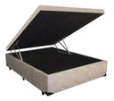 Ver imagem 2 de Cama Box Baú Casal Conforto Suede Bege + Colchão Casal Conforto Espuma D23 Com EPS 24x138x188