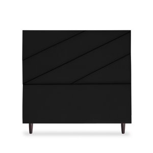 Cabeceira Estofada Queen Cristal 160cm Suede Preto