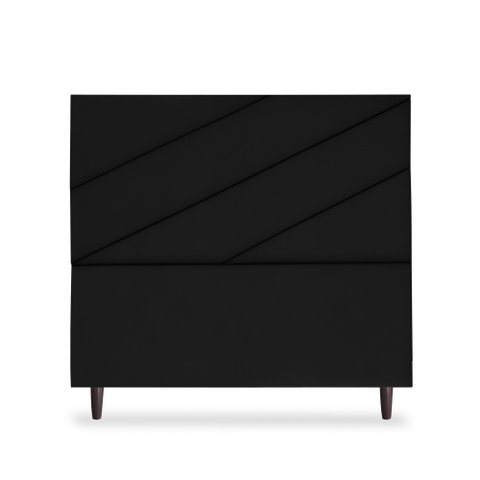 Cabeceira Estofada Queen Cristal 160cm Suede Preto