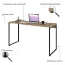 Ver imagem 3 de Escrivaninha Mesa Escritório Dynamica 135cm Carvalho Marrom