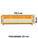 Ver imagem 3 de Rack Bancada para Tv até 70 Polegadas com Led Requinte Madeirado/off White Gelius