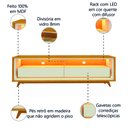 Ver imagem 4 de Rack Bancada para Tv até 70 Polegadas com Led Requinte Madeirado/off White Gelius